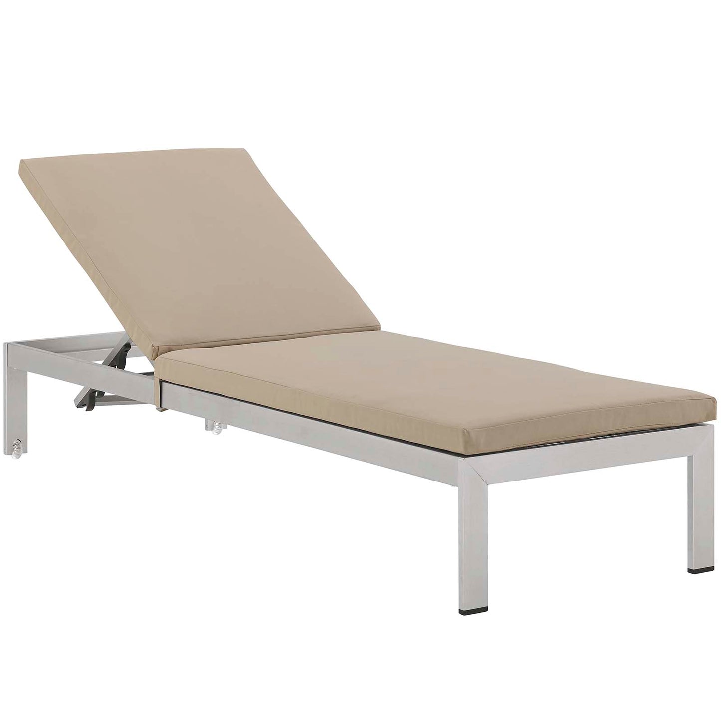 Chaise longue de aluminio para exteriores de 3 piezas con cojines de Modway