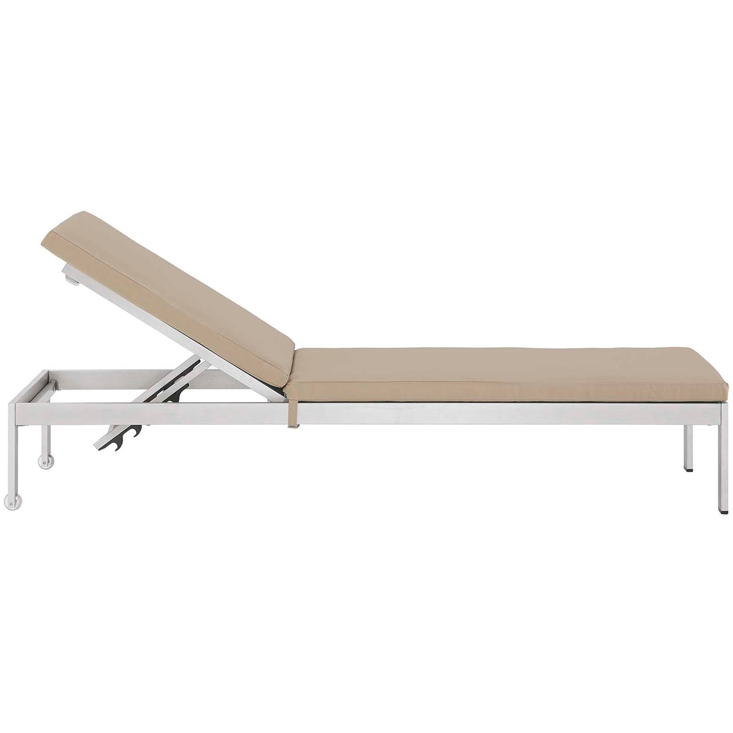 Chaise longue de aluminio para exteriores de 3 piezas con cojines de Modway