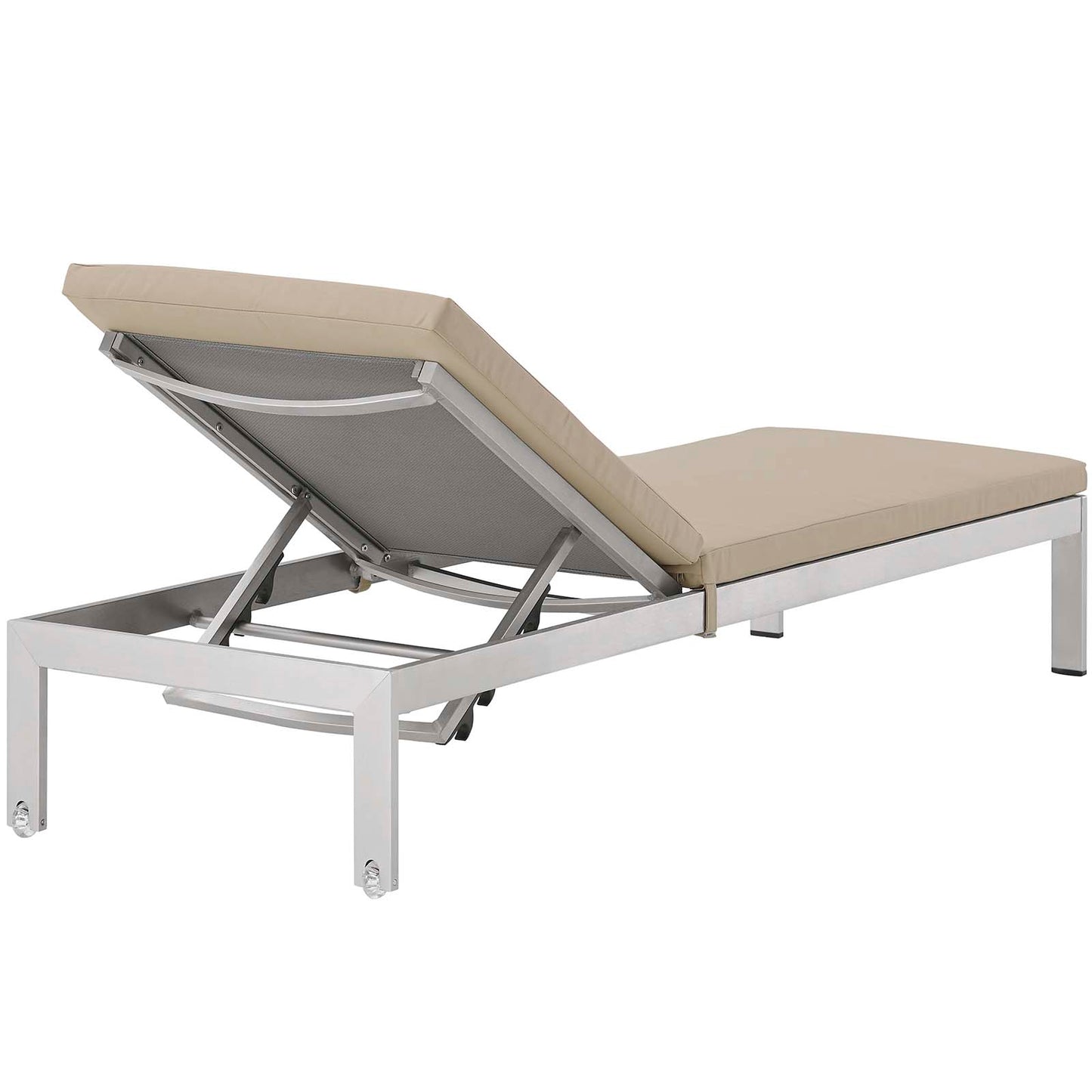 Chaise longue de aluminio para exteriores de 3 piezas con cojines de Modway