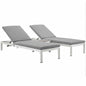 Chaise longue de aluminio para exteriores de 3 piezas con cojines de Modway