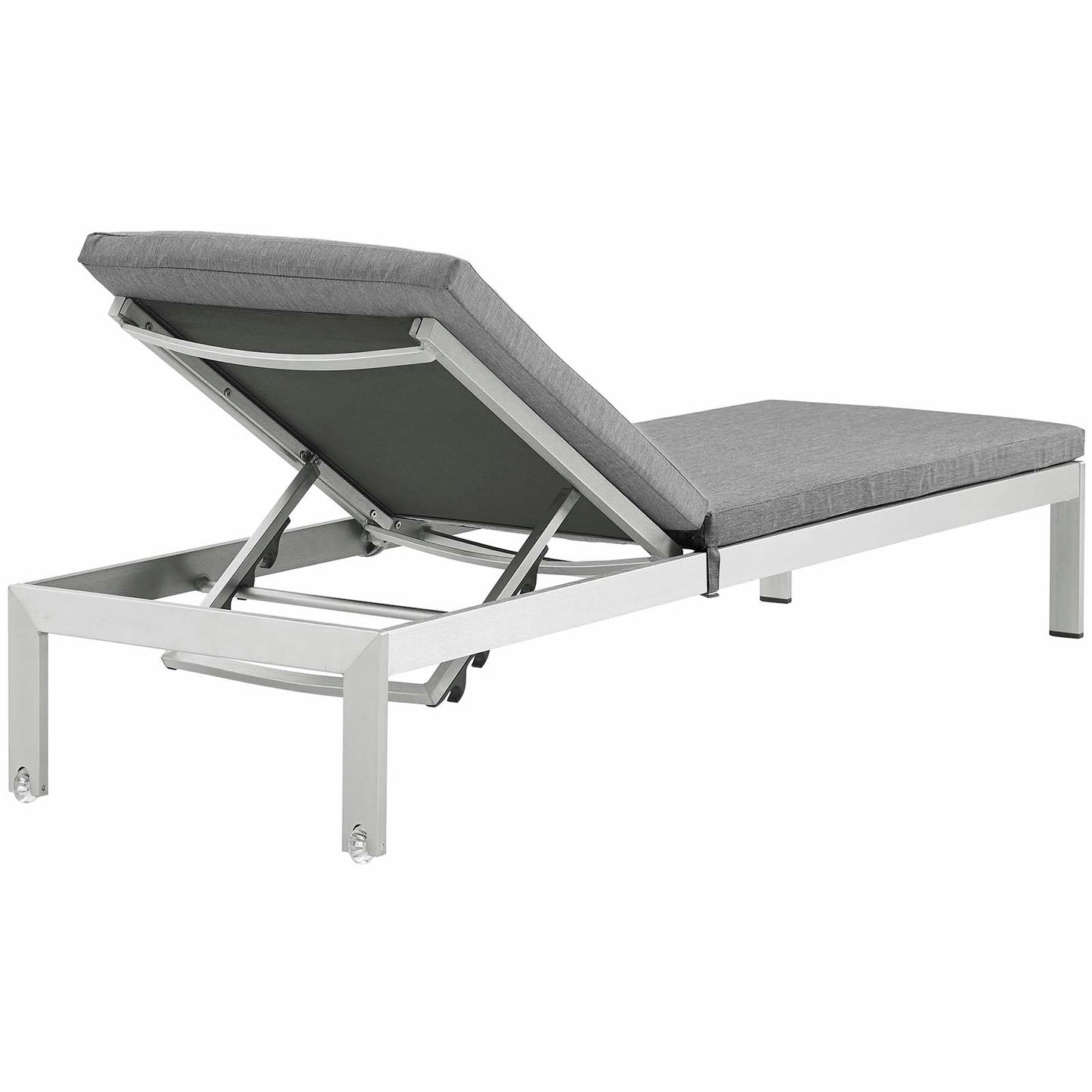 Chaise longue de aluminio para exteriores de 3 piezas con cojines de Modway