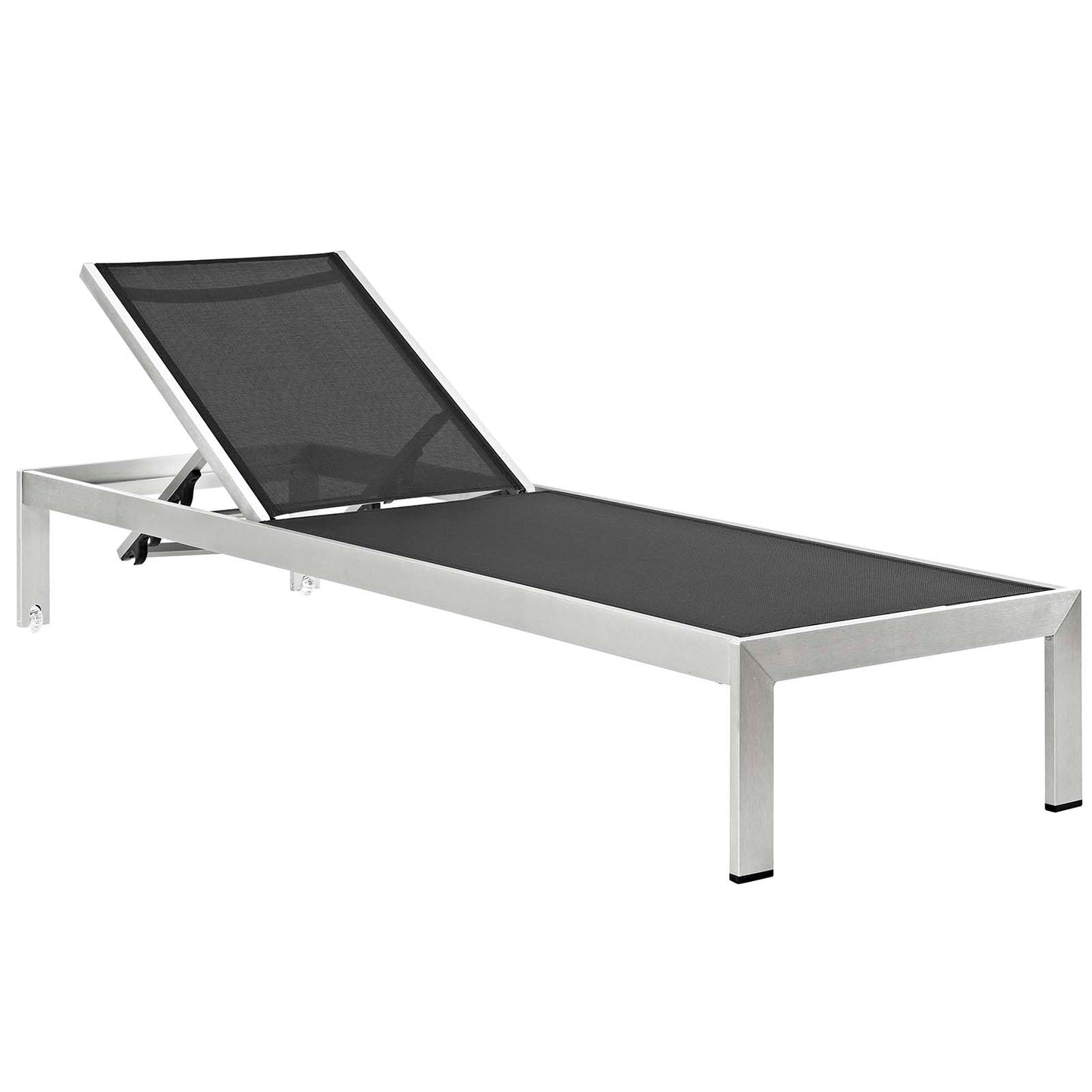 Chaise longue de aluminio para exteriores de 3 piezas con cojines de Modway