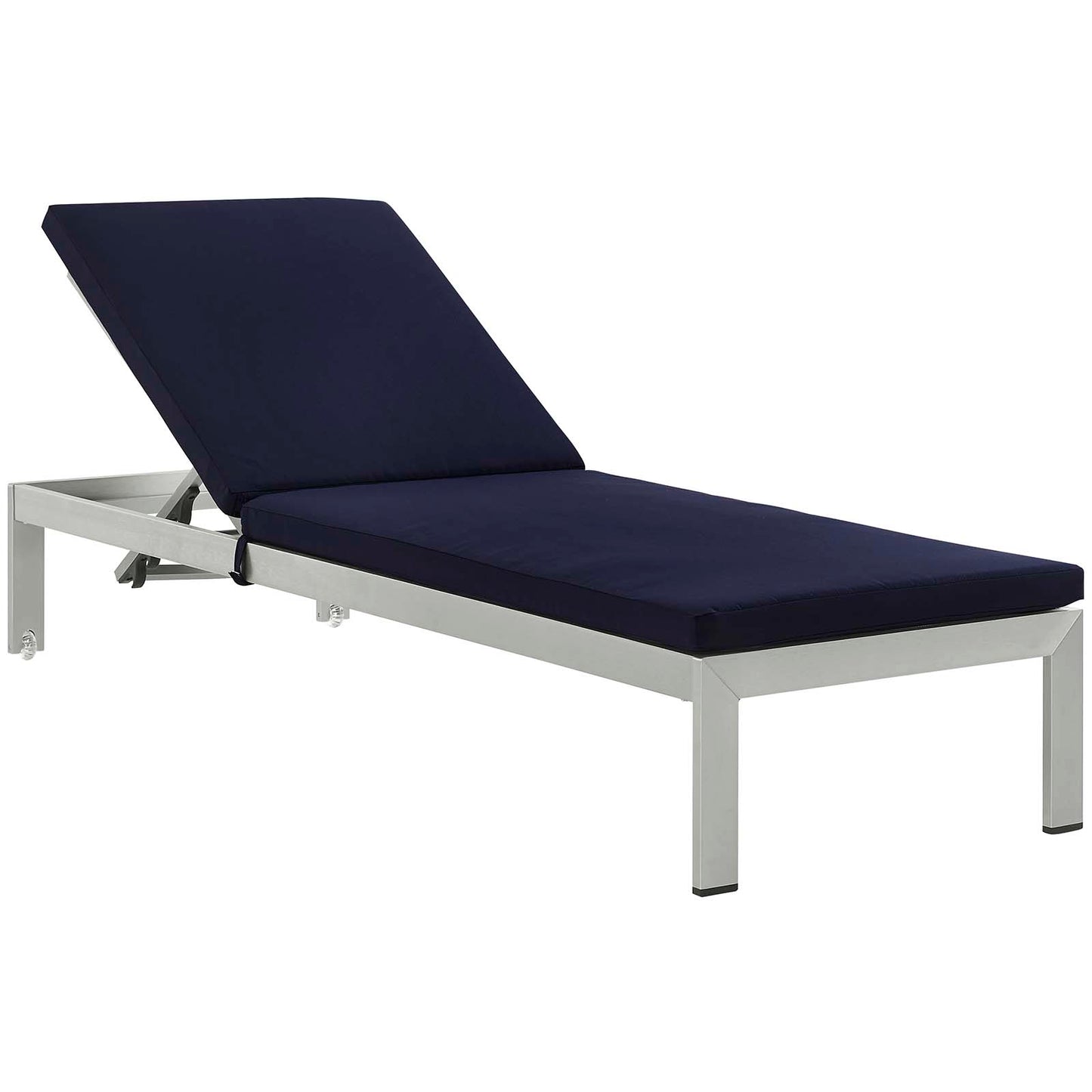 Chaise longue de aluminio para exteriores de 3 piezas con cojines de Modway