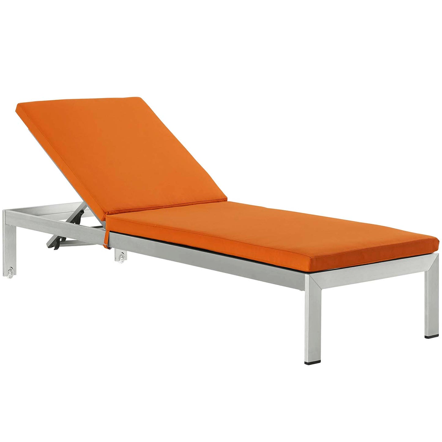 Ensemble de 4 chaises longues d'extérieur en aluminium avec coussins Shore par Modway