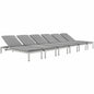 Shore Outdoor Patio Aluminum Chaise with Cushions Set of 6