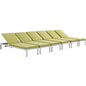 Shore Outdoor Patio Aluminum Chaise with Cushions Set of 6