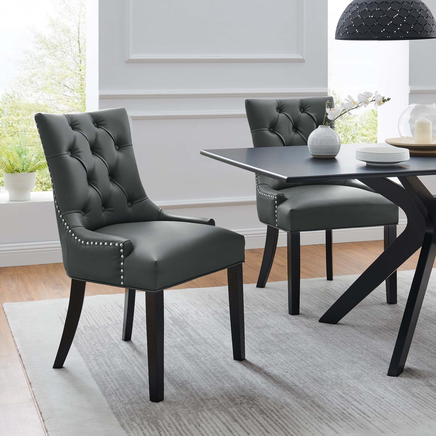 Regent Vinyl Dining Side Chair Set of 2