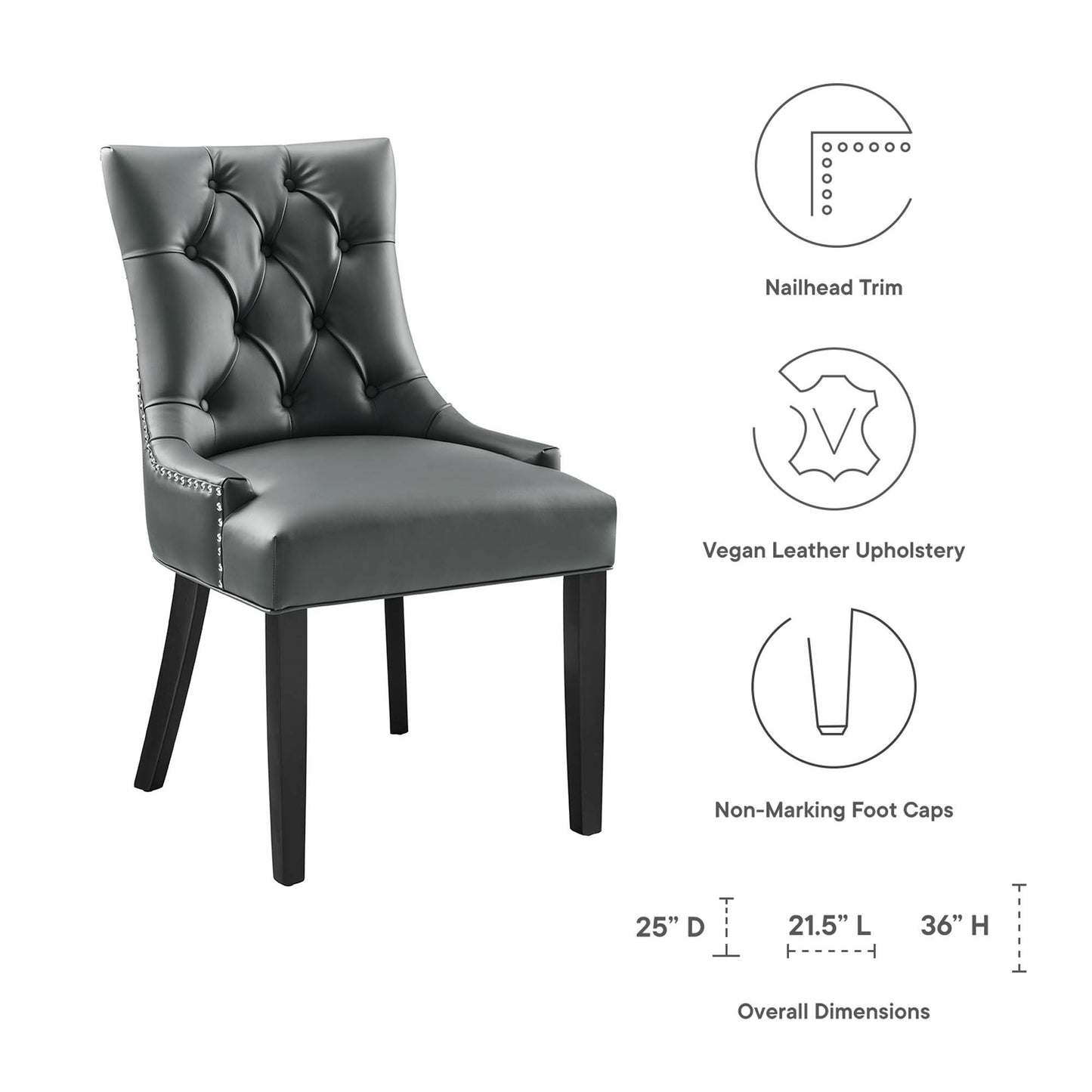 Regent Vinyl Dining Side Chair Set of 2