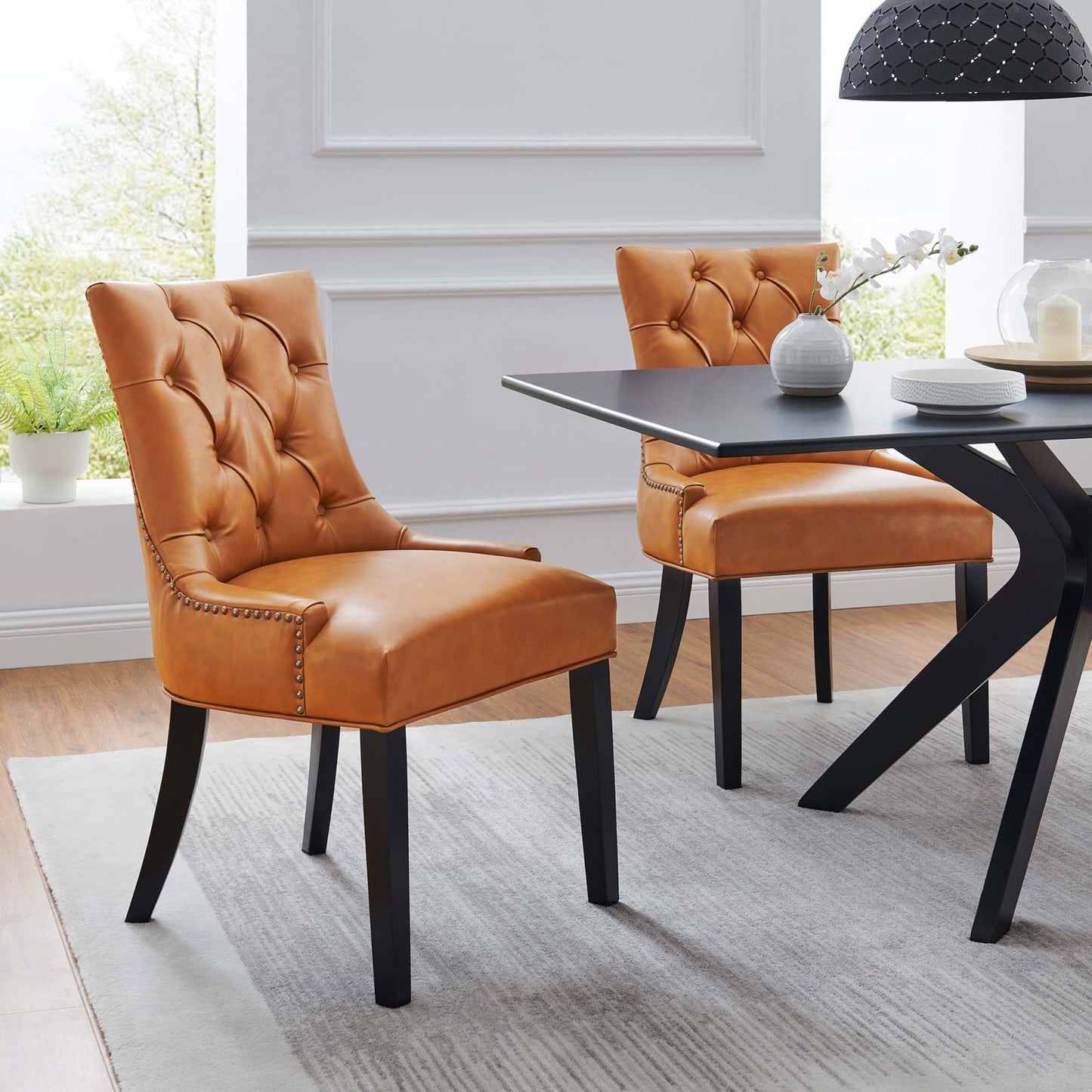 Regent Vinyl Dining Side Chair Set of 2