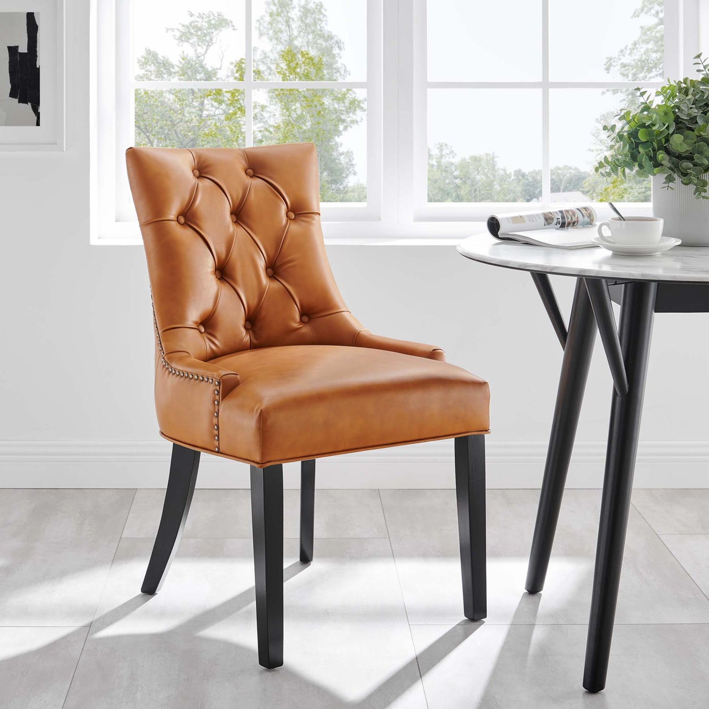 Regent Vinyl Dining Side Chair Set of 2