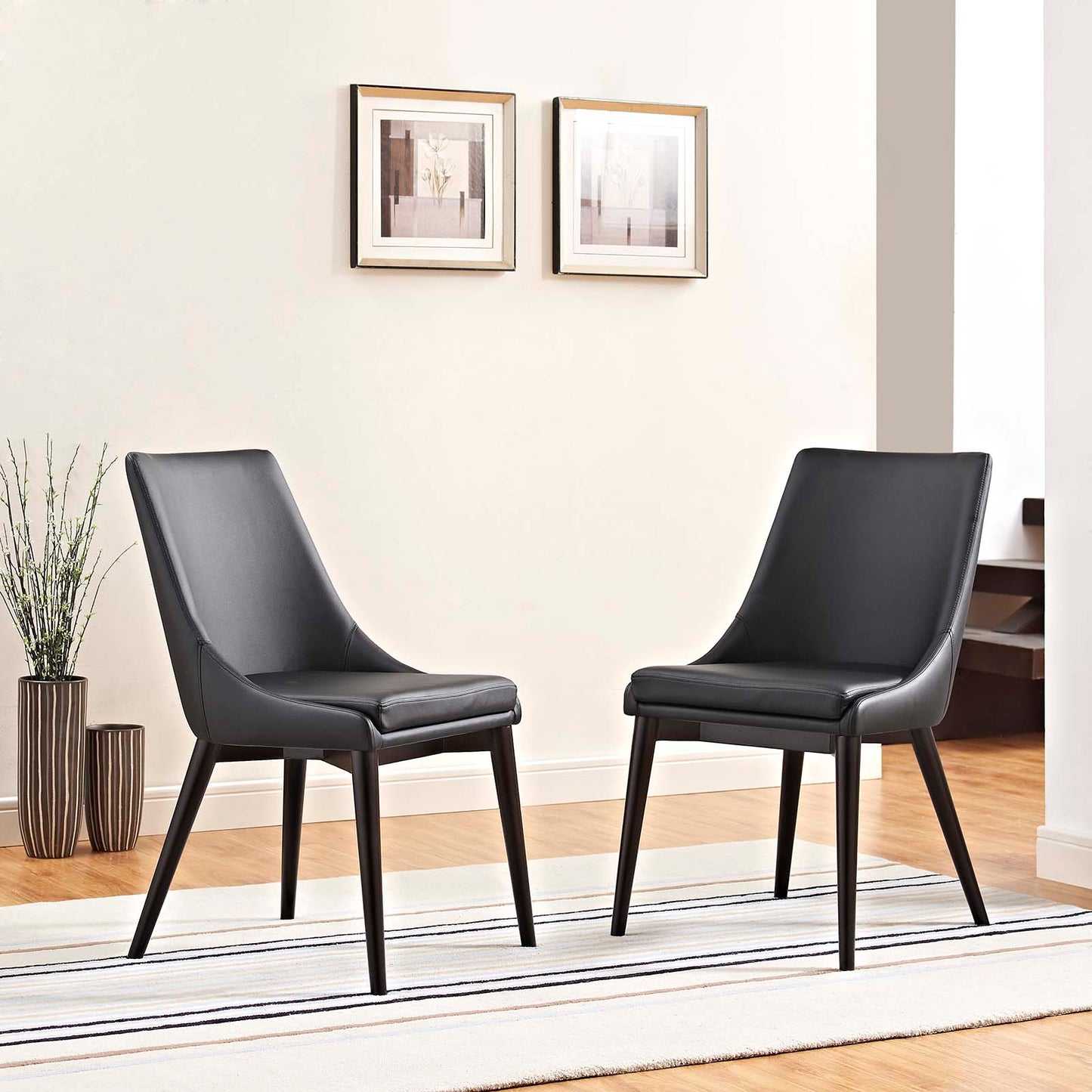 Viscount Vinyl Dining Side Chair Set of 2