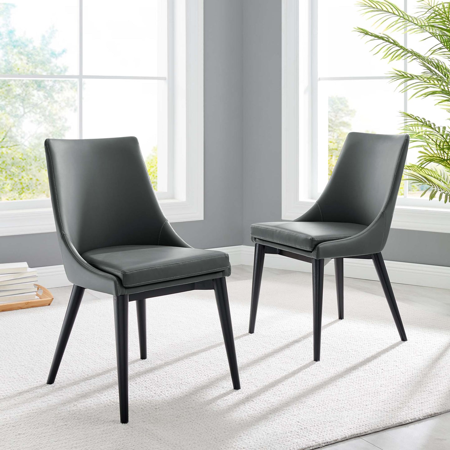 Viscount Vinyl Dining Side Chair Set of 2