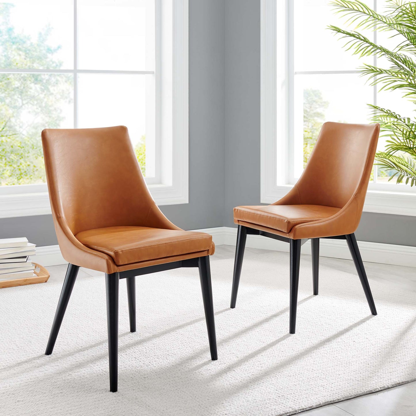 Viscount Vinyl Dining Side Chair Set of 2