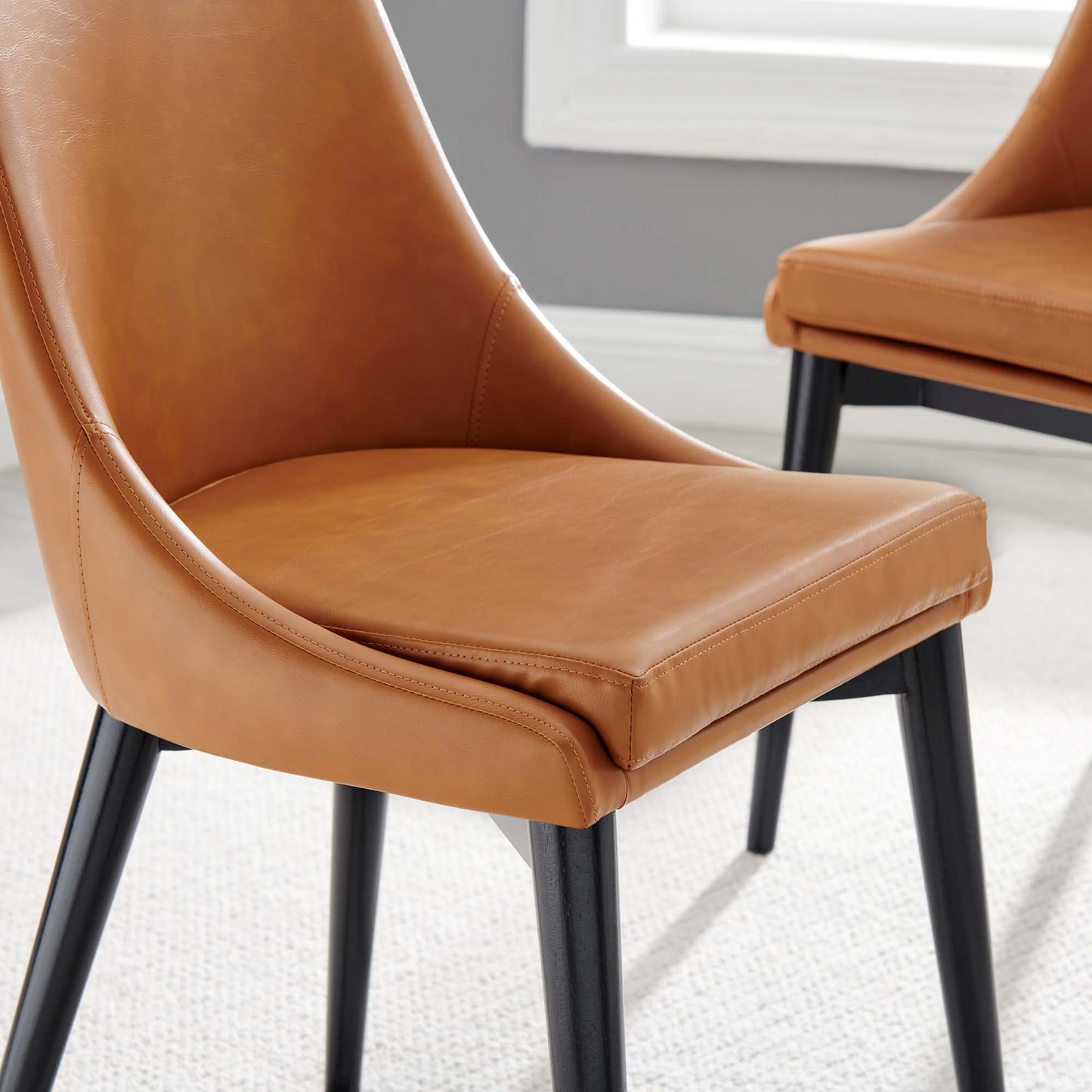 Viscount Vinyl Dining Side Chair Set of 2