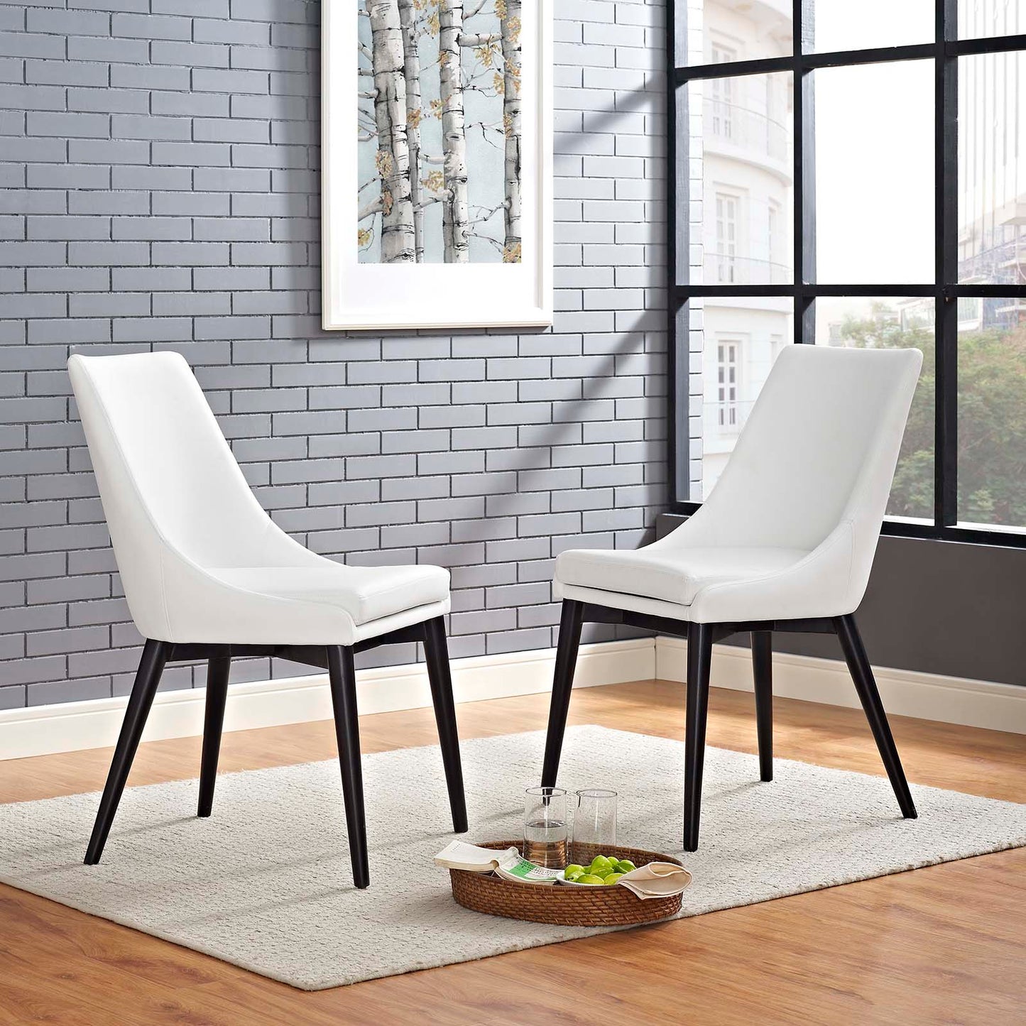 Viscount Vinyl Dining Side Chair Set of 2