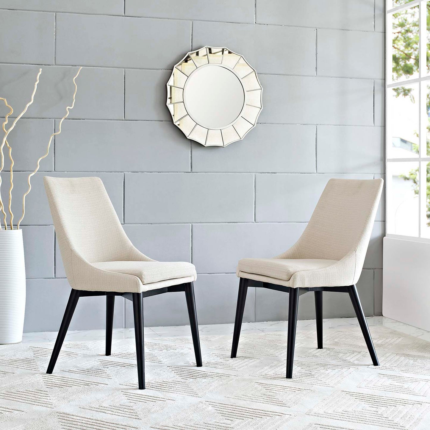 Lot de 2 chaises de salle à manger en tissu Viscount