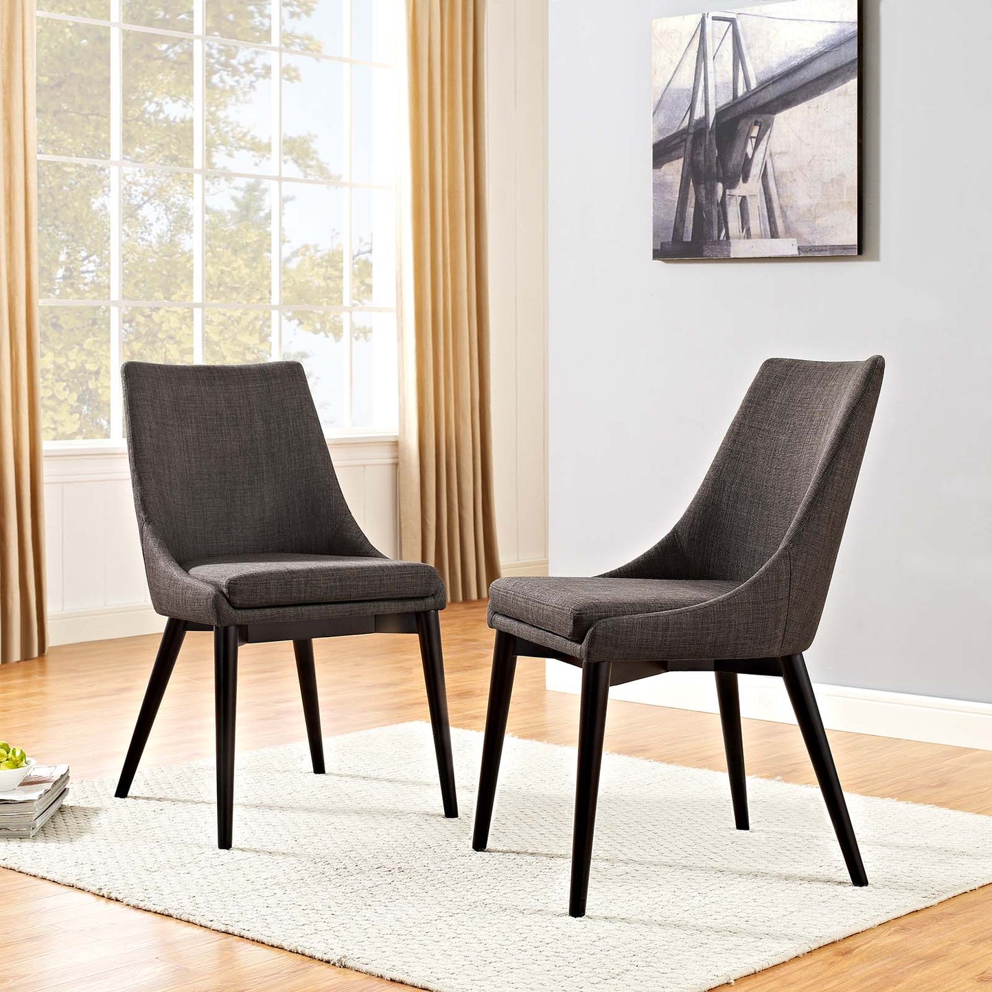 Lot de 2 chaises de salle à manger en tissu Viscount