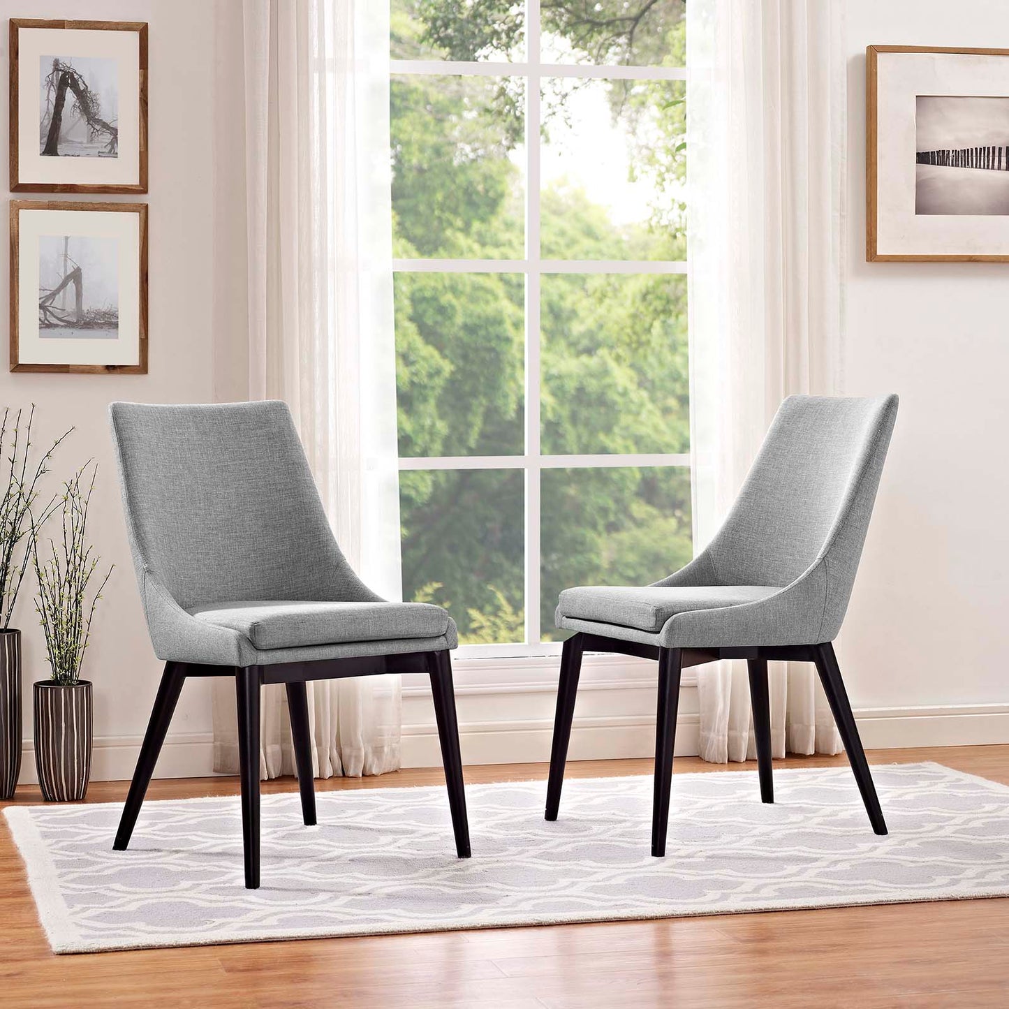 Viscount Fabric Dining Side Chair Set of 2