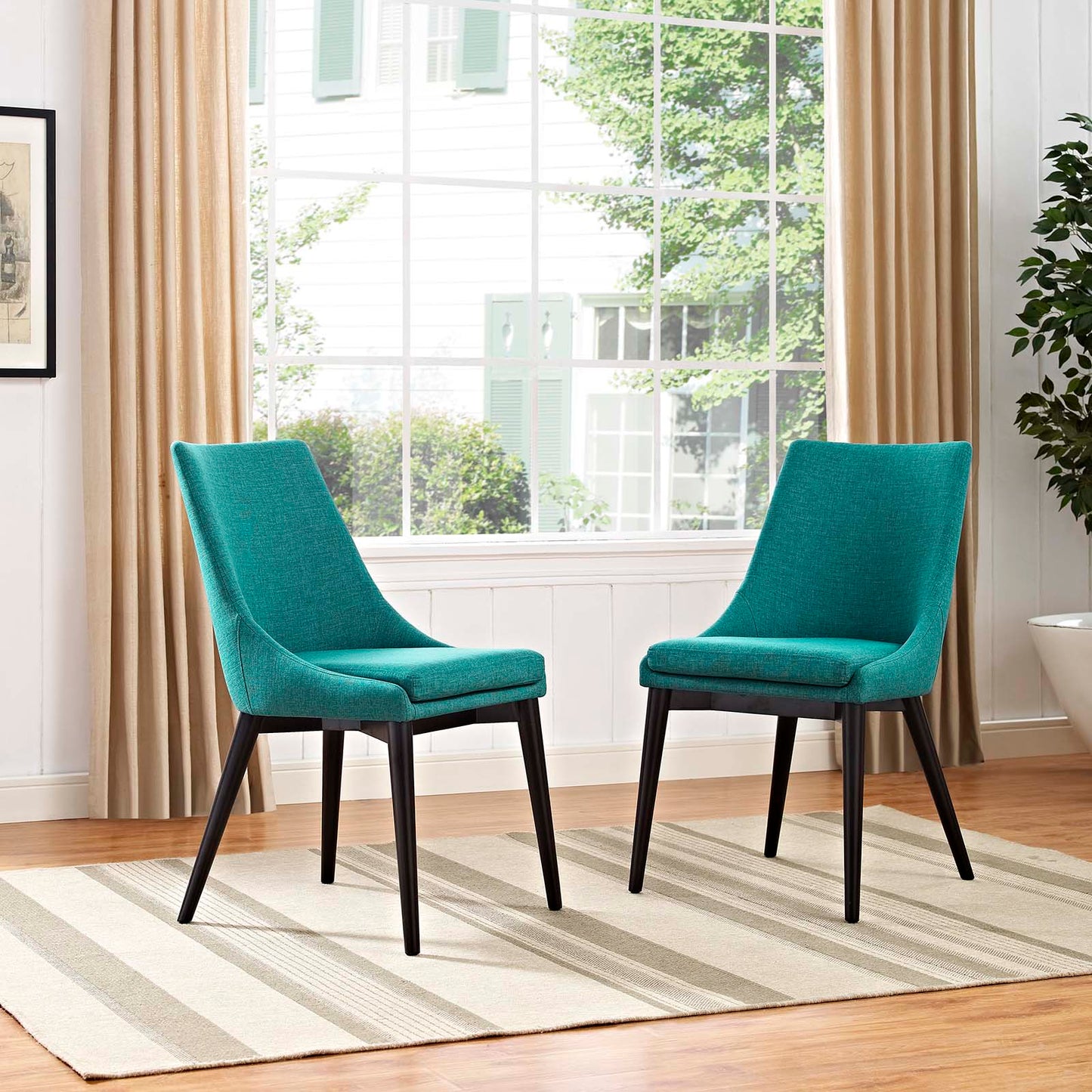 Lot de 2 chaises de salle à manger en tissu Viscount