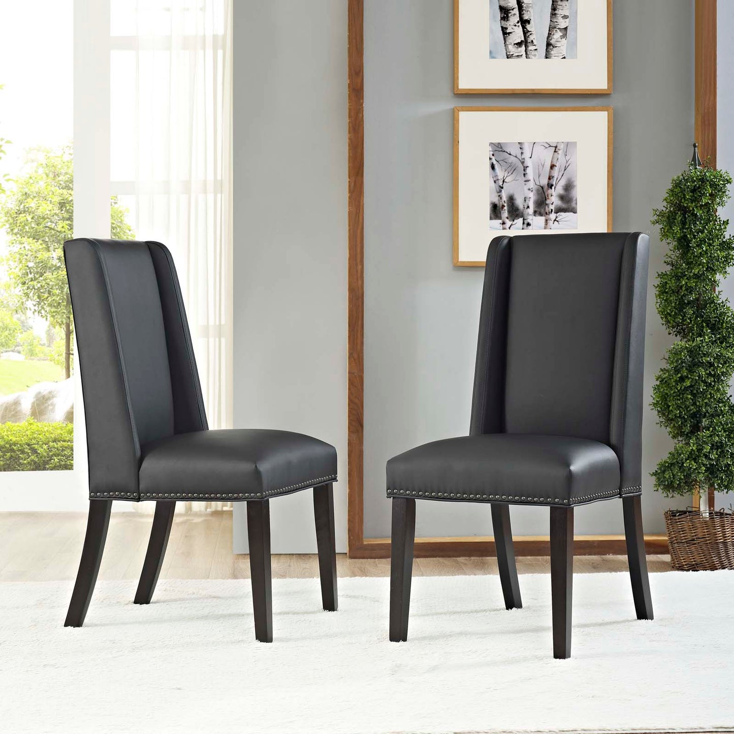 Baron Vinyl Dining Chair Set of 2