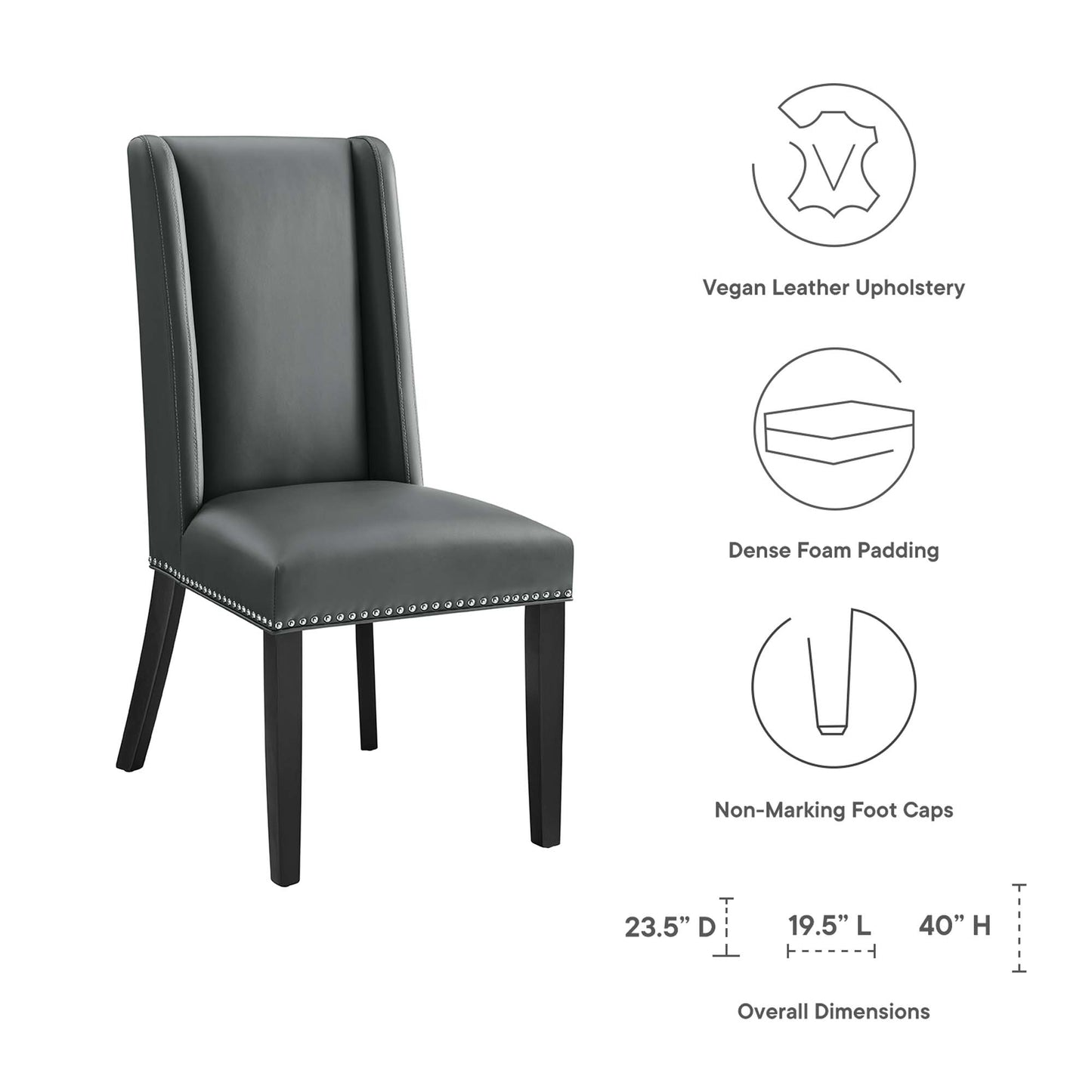 Baron Vinyl Dining Chair Set of 2