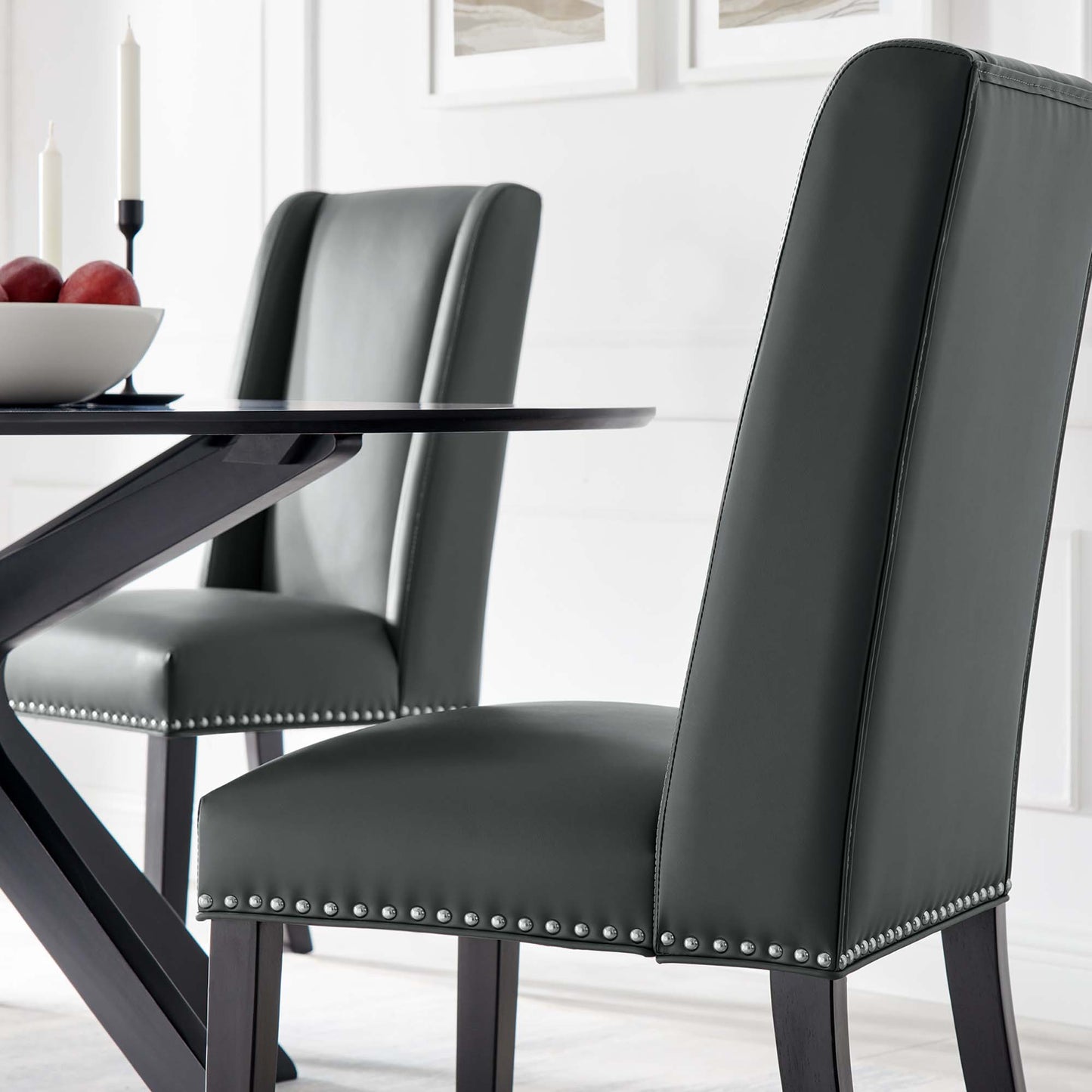 Baron Vinyl Dining Chair Set of 2