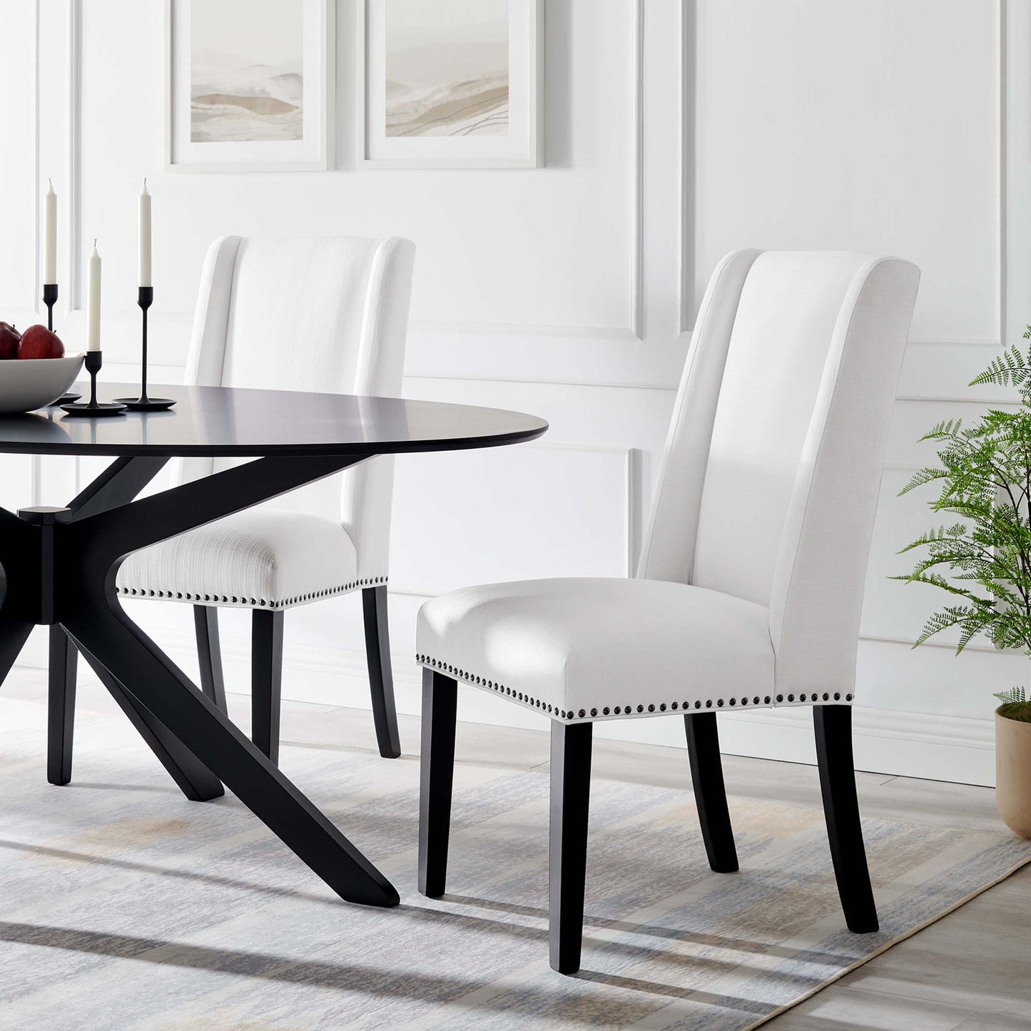 Lot de 2 chaises de salle à manger en tissu Baron