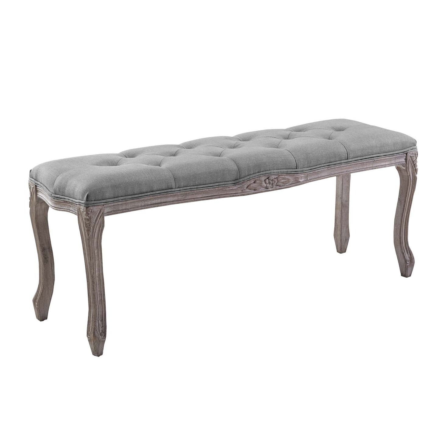 Regal Vintage French Upholstered Fabric Bench