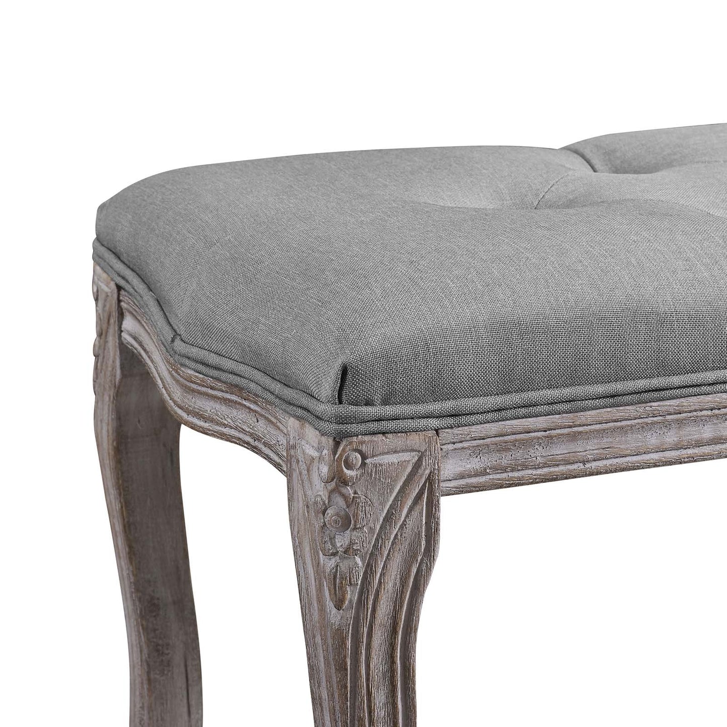 Regal Vintage French Upholstered Fabric Bench