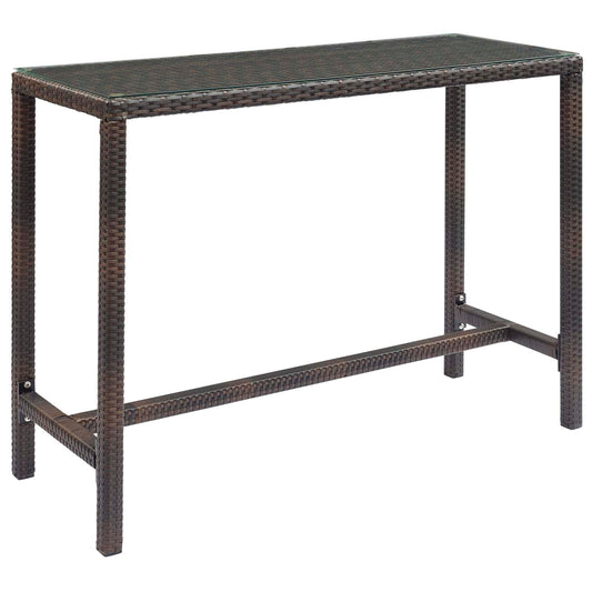 Conduit Outdoor Patio Wicker Rattan Large Bar Table