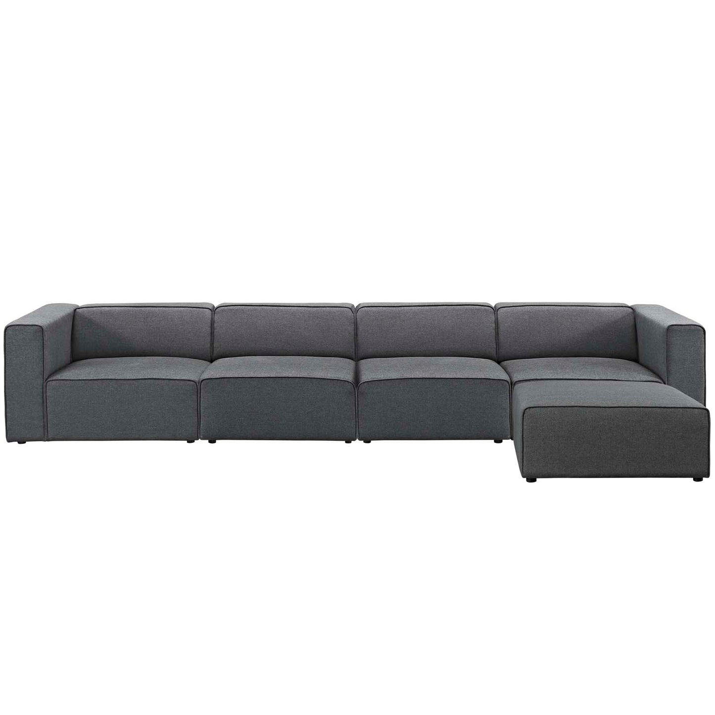 Mingle 5 Piece Upholstered Fabric Sectional Sofa Set