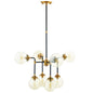 Ambition Amber Glass And Antique Brass 8 Light Pendant Chandelier