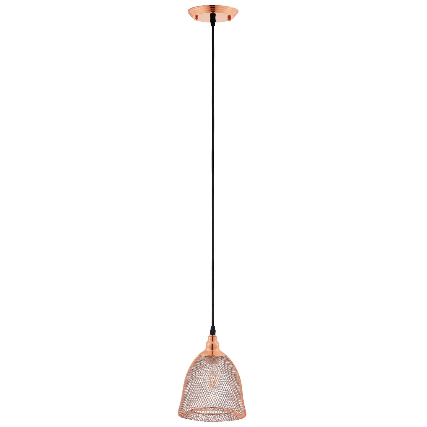 Glimmer Bell-Shaped Rose Gold Pendant Light