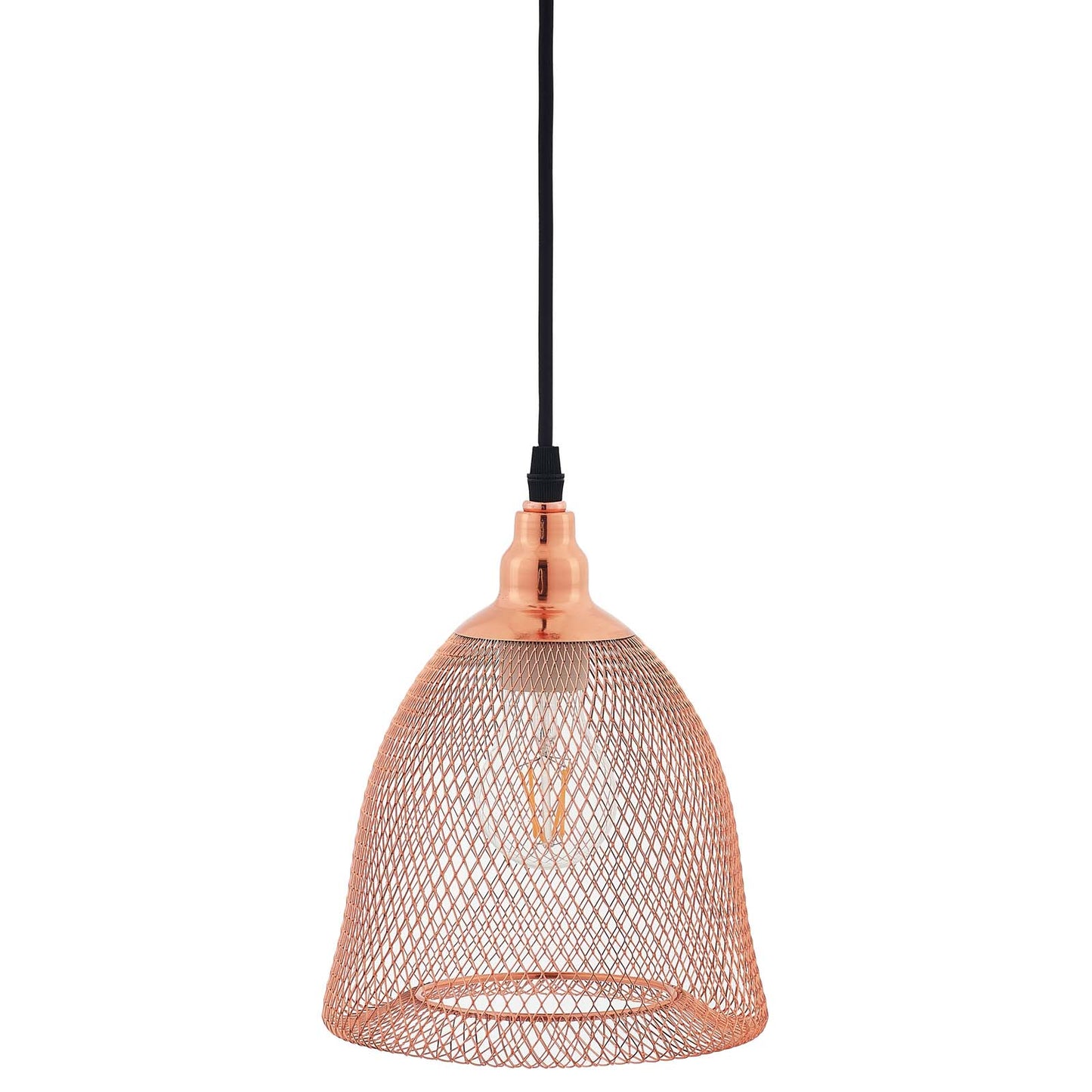 Suspension Glimmer en forme de cloche en or rose