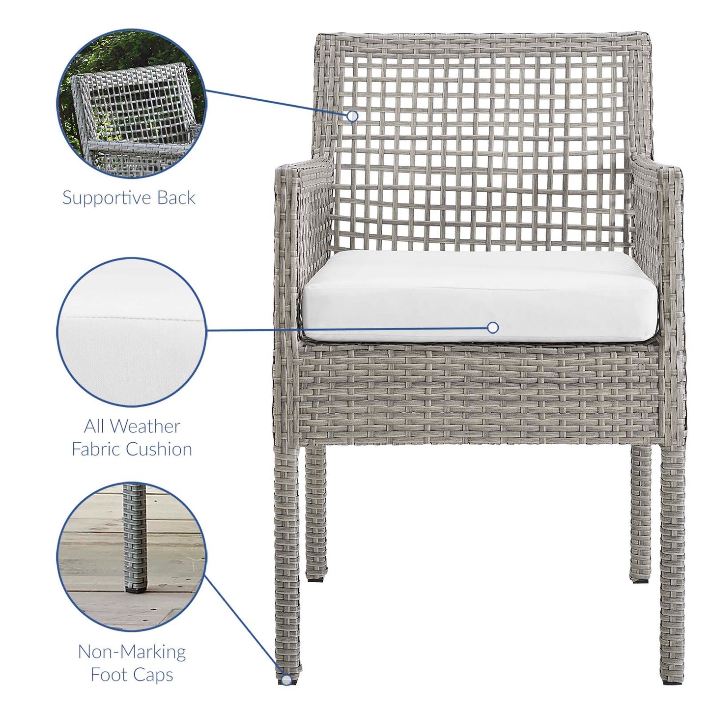 Aura 7 Piece Outdoor Patio Wicker Rattan Set