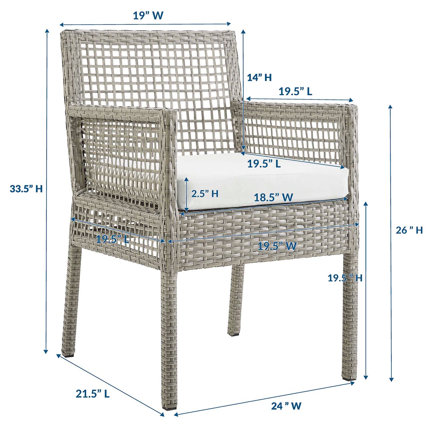 Aura 7 Piece Outdoor Patio Wicker Rattan Set