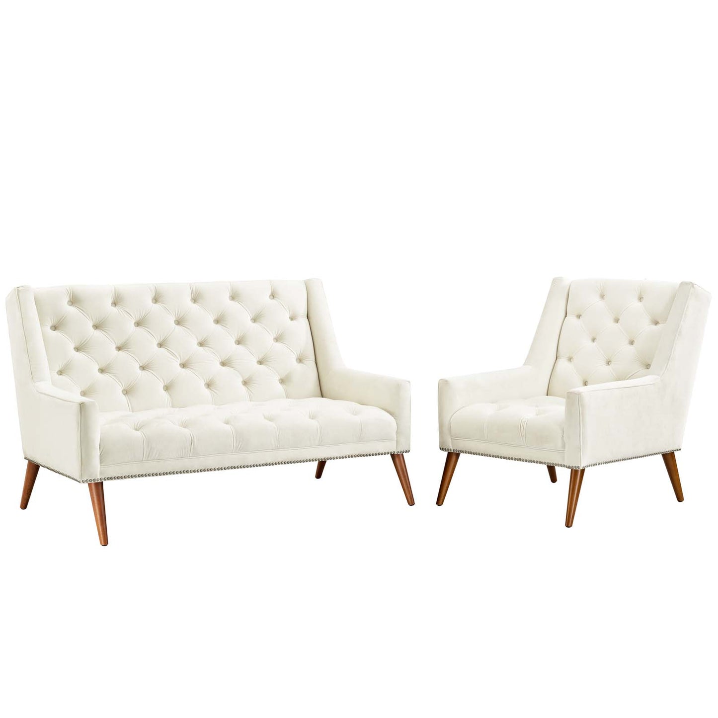 Peruse Performance Velvet Living Room Set Set of 2