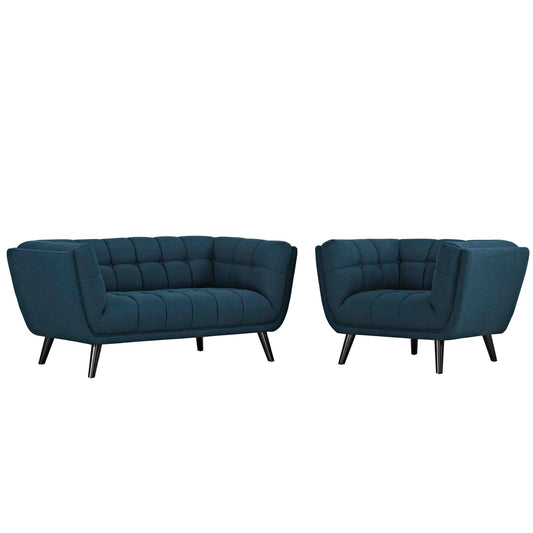 Bestow 2 Piece Upholstered Fabric Loveseat and Armchair Set