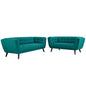 Bestow 2 Piece Upholstered Fabric Sofa and Loveseat Set