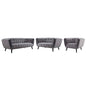 Bestow 3 Piece Performance Velvet Sofa Loveseat and Armchair Set