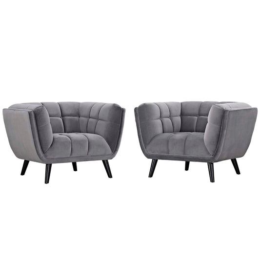 Ensemble de 2 fauteuils en velours Performance Bestow