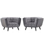 Ensemble de 2 fauteuils en velours Performance Bestow