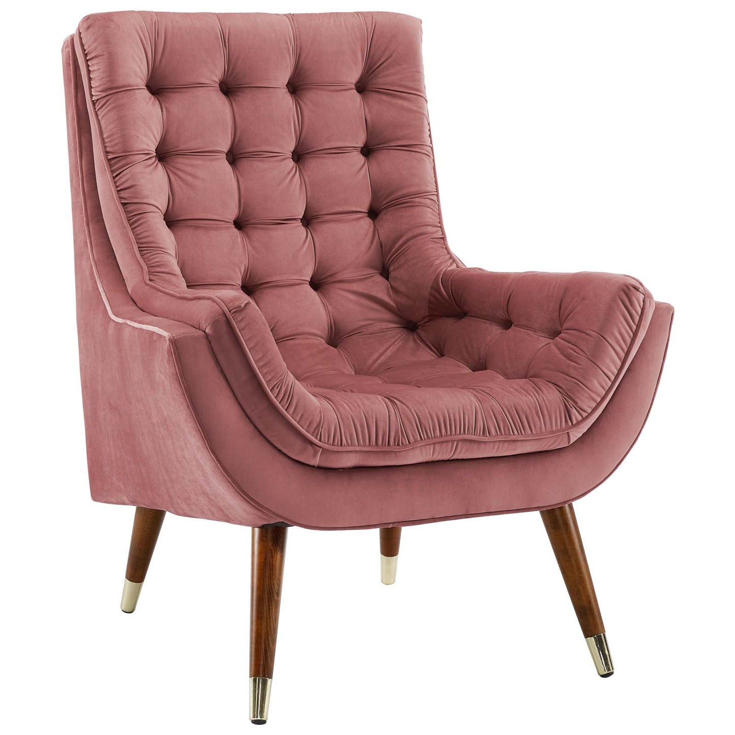 Suggest Button Tufted Performance Velvet Lounge Chair