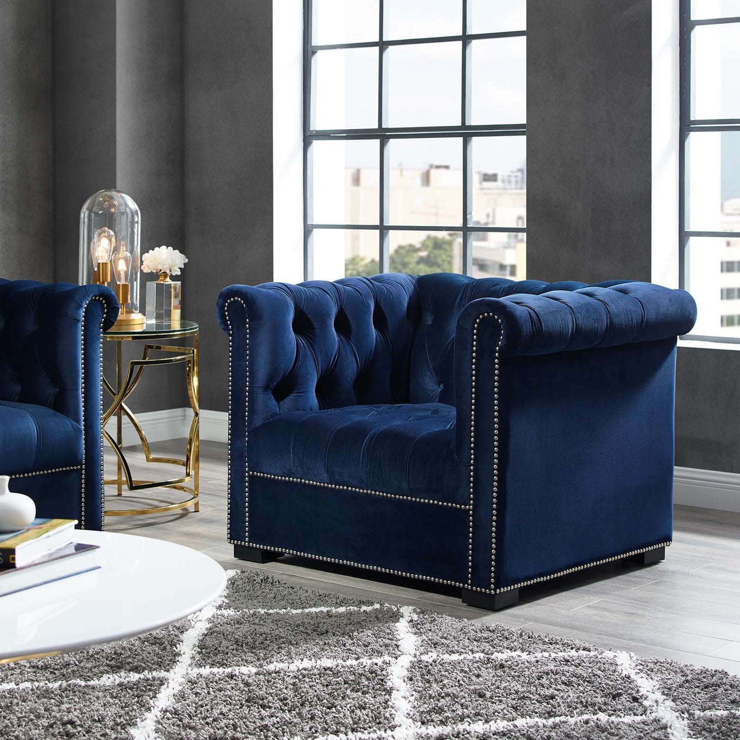 Fauteuil en velours Heritage Performance de Modway