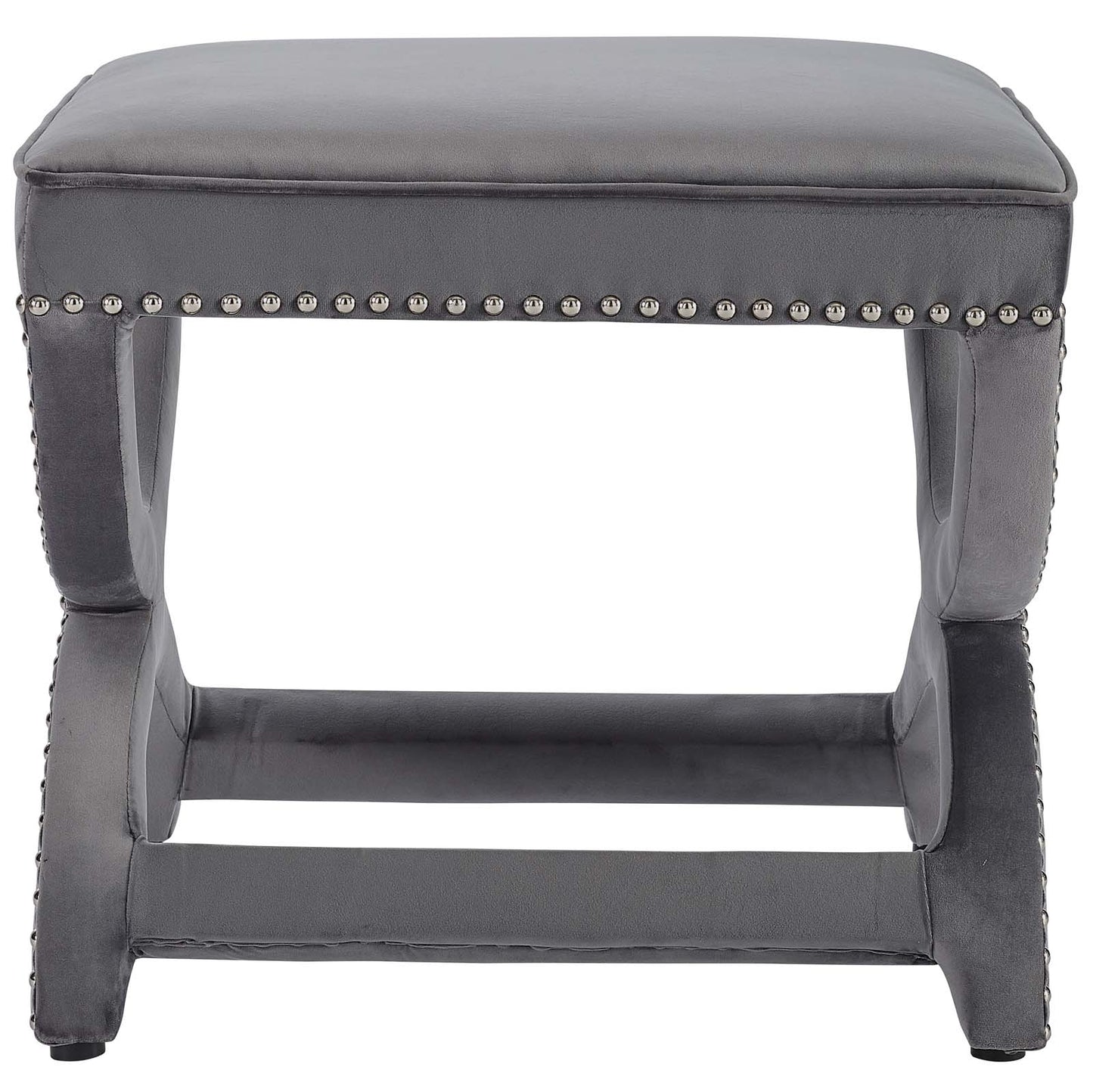 Expound Upholstered Nailhead Trim Performance Velvet Ottoman