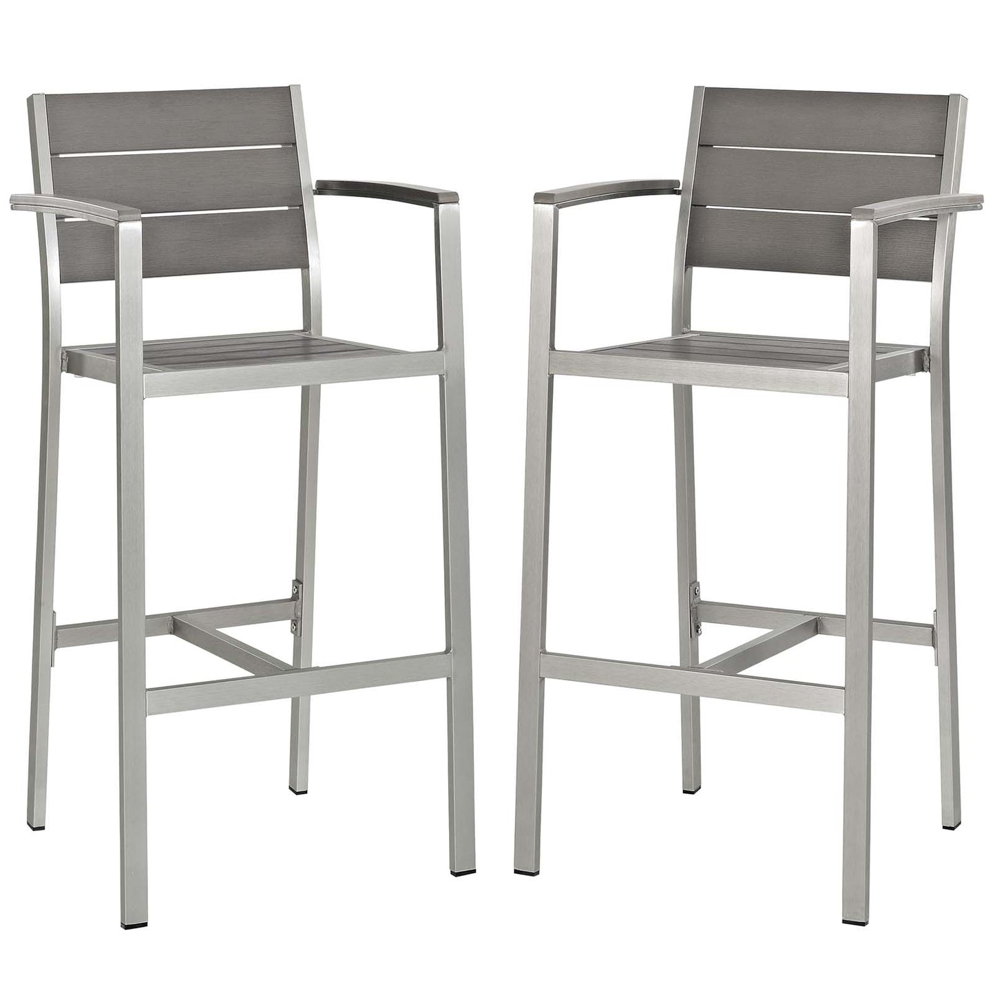 Shore Outdoor Patio Aluminum Bar Stool Set of 2