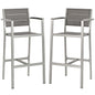 Shore Outdoor Patio Aluminum Bar Stool Set of 2