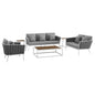 Stance 6 Piece Outdoor Patio Aluminum Sectional Sofa Set