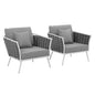 Stance Outdoor Patio Aluminum Armchair Set of 2