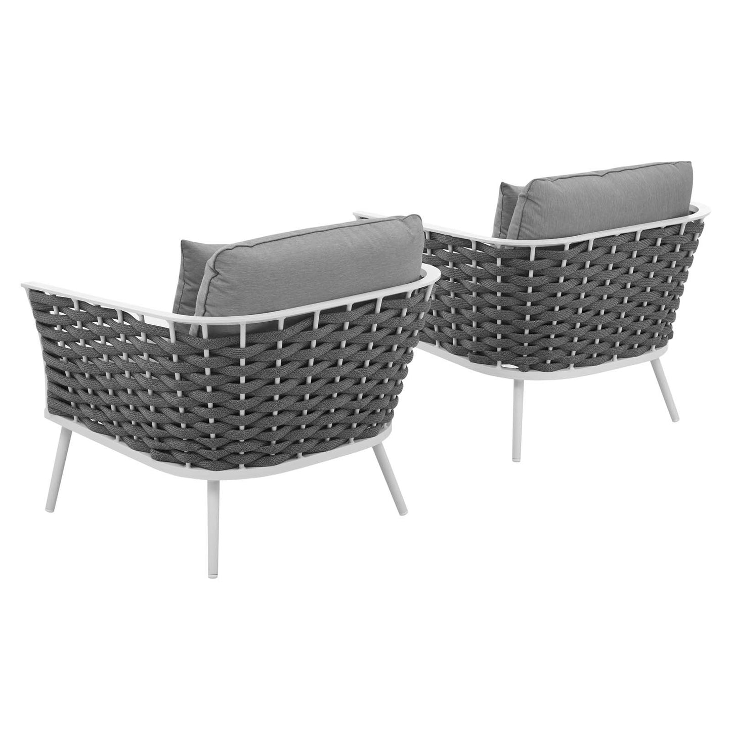 Stance Outdoor Patio Aluminum Armchair Set of 2